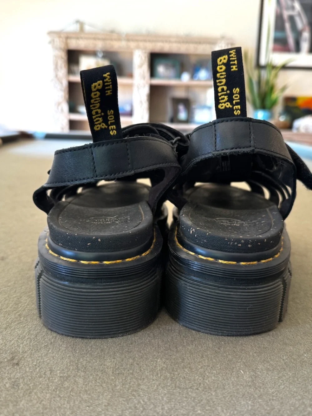 Dr. Martens Ricki Fisherman Black Leather Platform Sandals